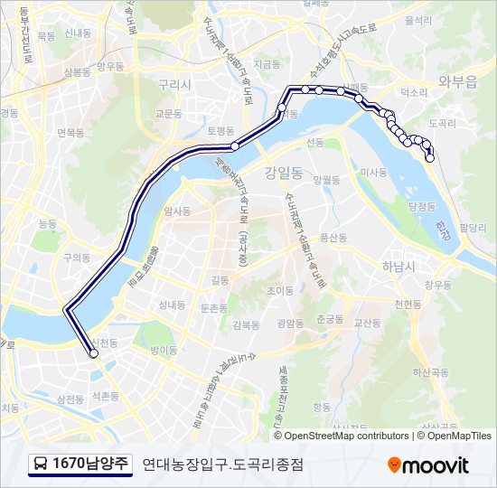 1670남양주 bus Line Map