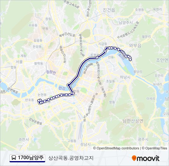 1700남양주 버스 노선 지도