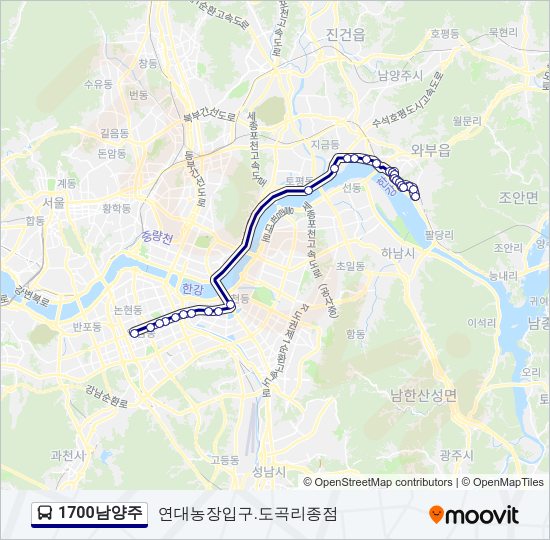 1700남양주 Bus Line Map