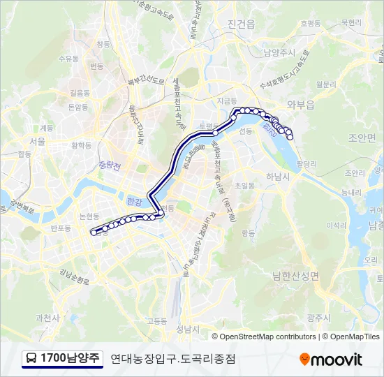 1700남양주 버스 노선 지도