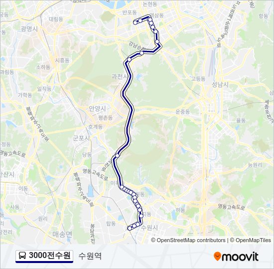 3000전수원 bus Line Map