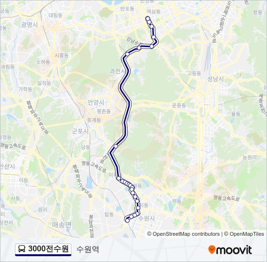 3000전수원 bus Line Map