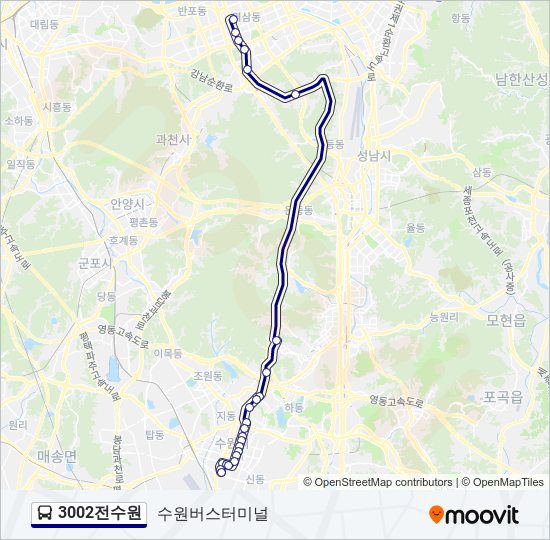 3002전수원 bus Line Map