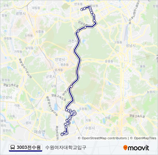 3003전수원 bus Line Map