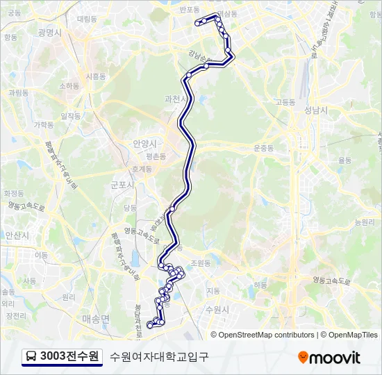 3003전수원 Bus Line Map