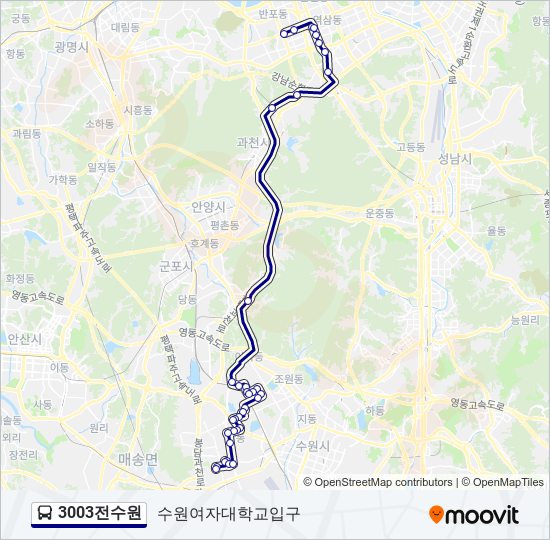 3003전수원 bus Line Map