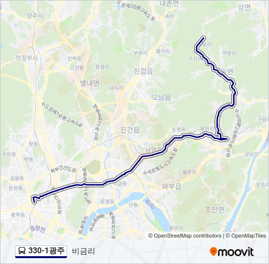 330-1광주 bus Line Map