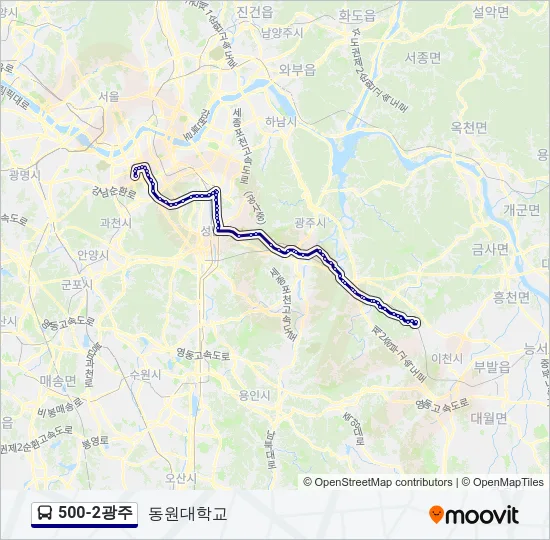 500-2광주 Bus Line Map