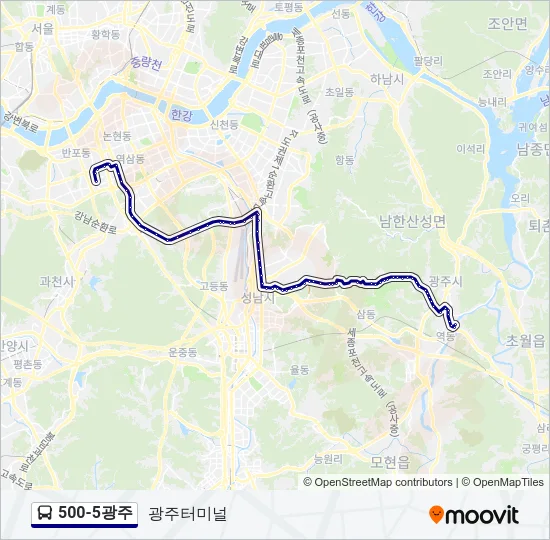 500-5광주 버스 노선 지도