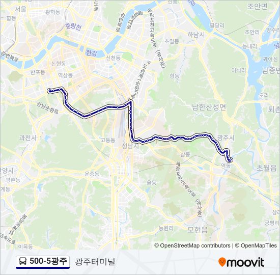 500-5광주 bus Line Map