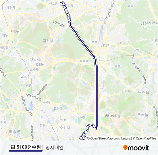 5100전수원 Bus Line Map