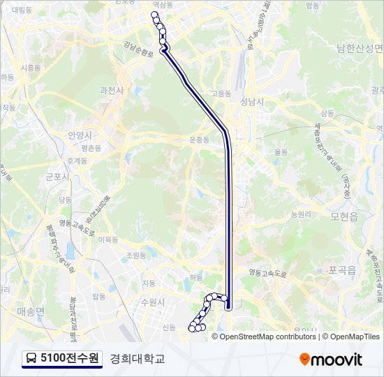 5100전수원 bus Line Map