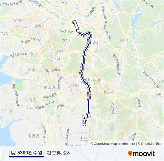 5300전수원 버스 노선 지도