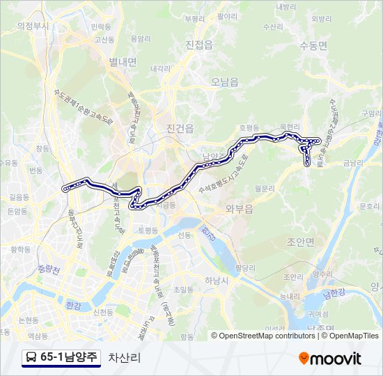 65-1남양주 버스 노선 지도
