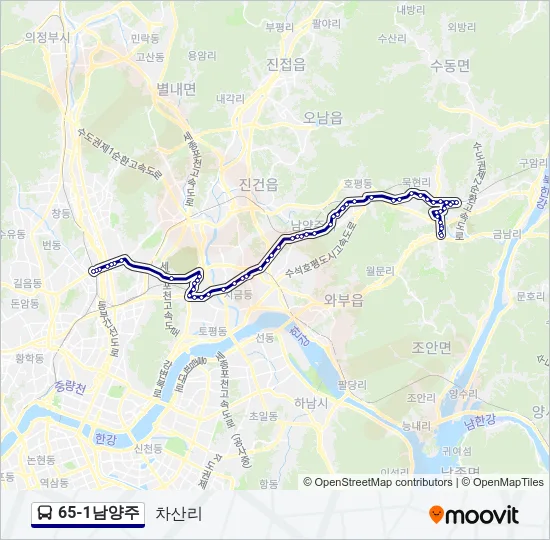 65-1남양주 Bus Line Map
