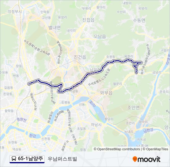 65-1남양주 버스 노선 지도