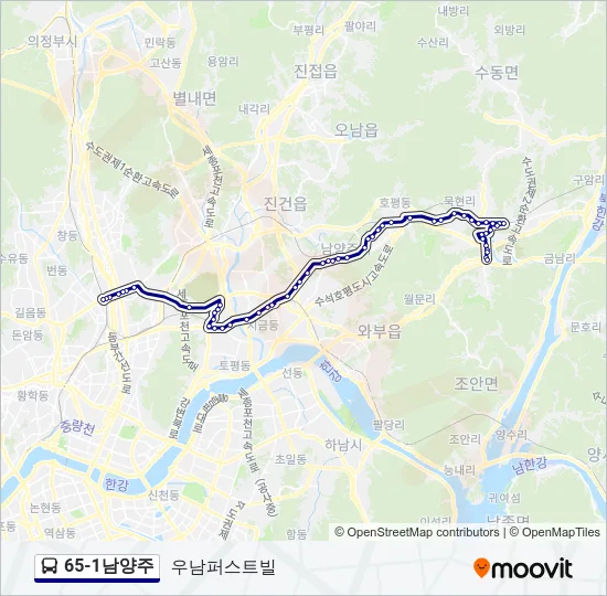 65-1남양주 버스 노선 지도