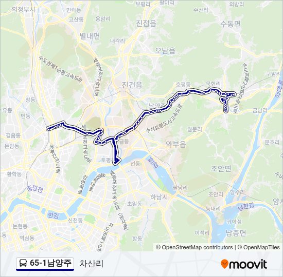 65-1남양주 bus Line Map
