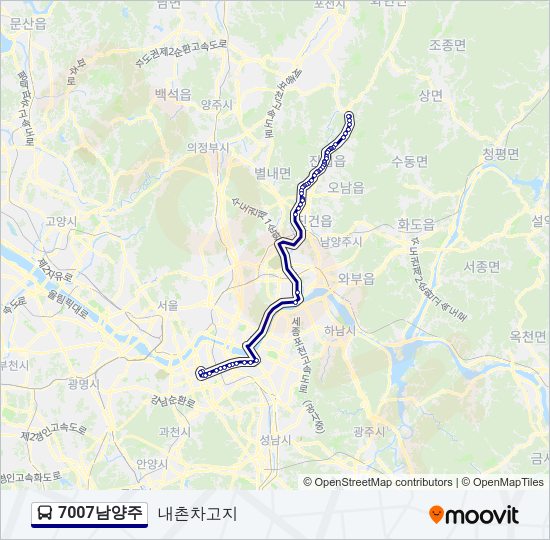 7007남양주 버스 노선 지도