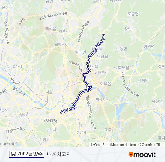 7007남양주 bus Line Map