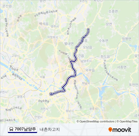 7007남양주 bus Line Map