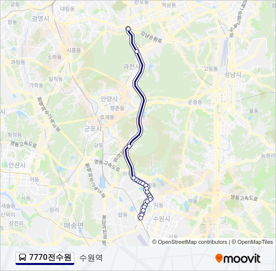 7770전수원 버스 노선 지도