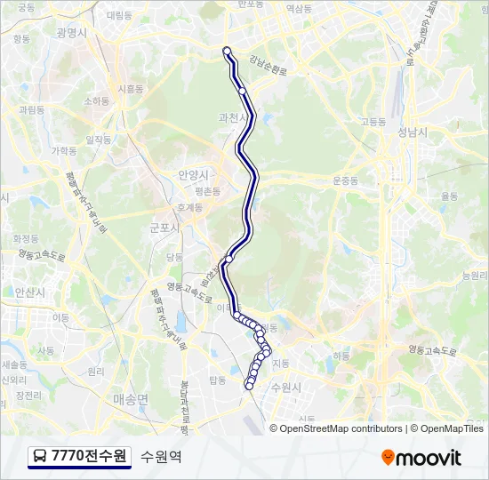 7770전수원 버스 노선 지도