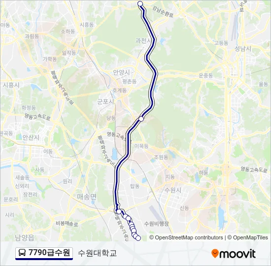 7790급수원 버스 노선 지도