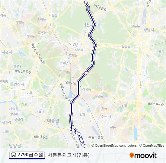 7790급수원 버스 노선 지도