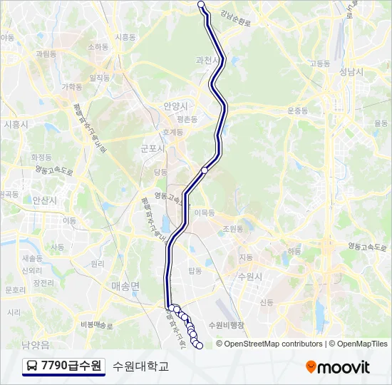 7790급수원 버스 노선 지도