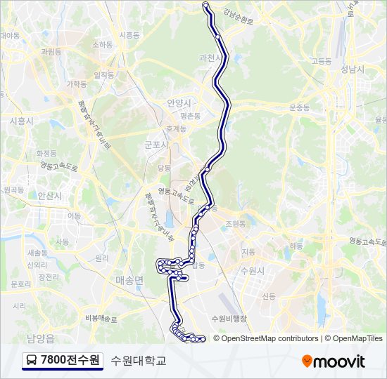 7800전수원 bus Line Map