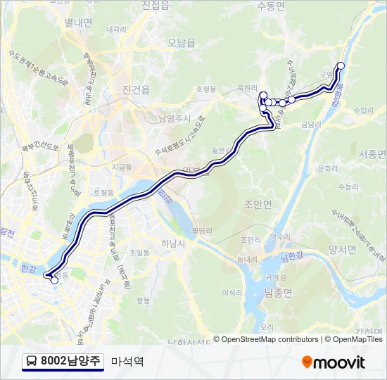 8002남양주 Bus Line Map
