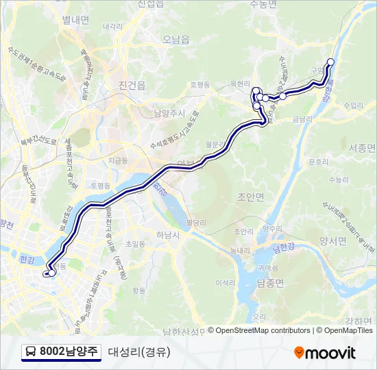 8002남양주 Bus Line Map