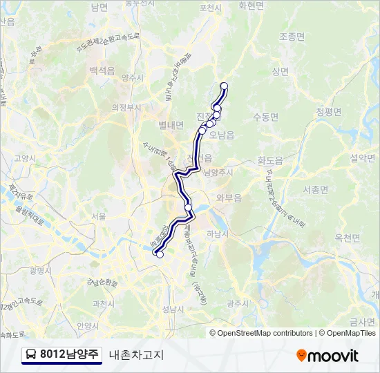 8012남양주 버스 노선 지도