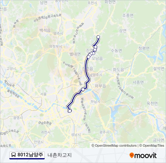 8012남양주 버스 노선 지도