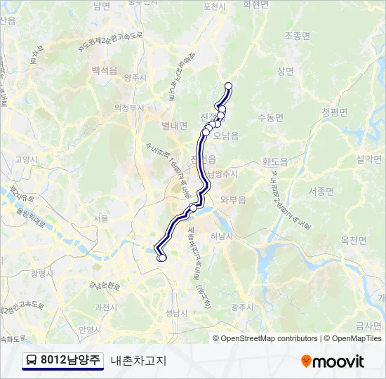 8012남양주 버스 노선 지도