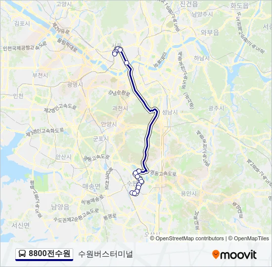 8800전수원 Bus Line Map
