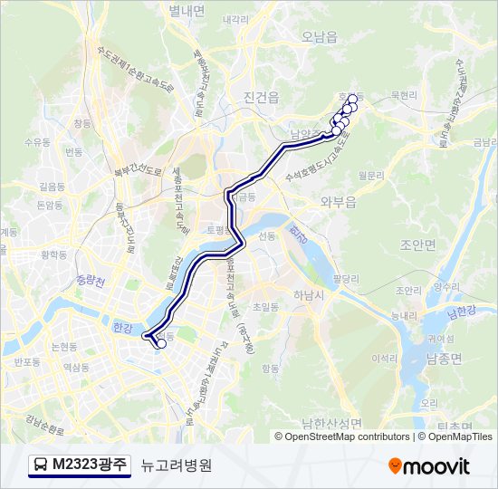 M2323광주 bus Line Map