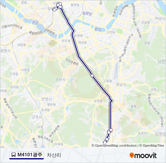 M4101광주 버스 노선 지도