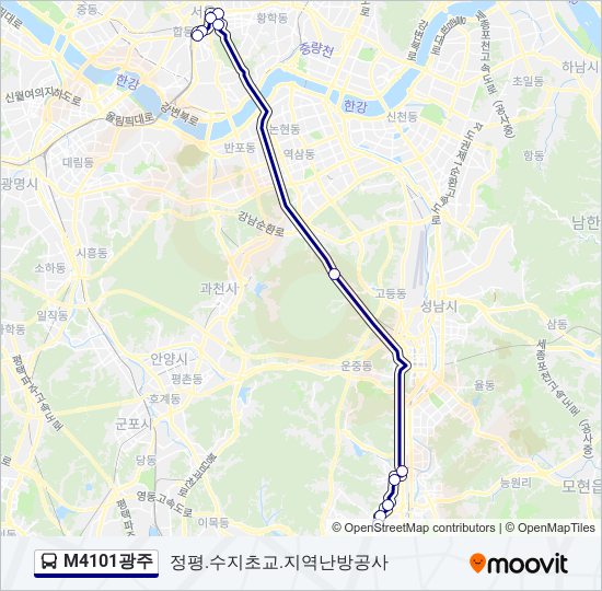 M4101광주 버스 노선 지도