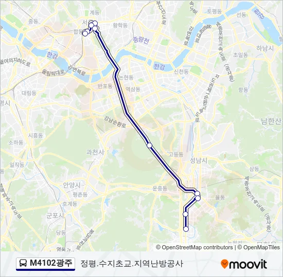 M4102광주 Bus Line Map