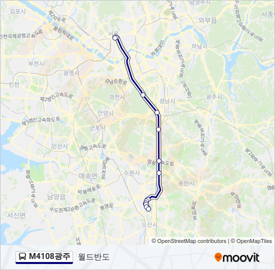 M4108광주 Bus Line Map