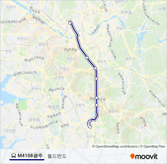 M4108광주 Bus Line Map
