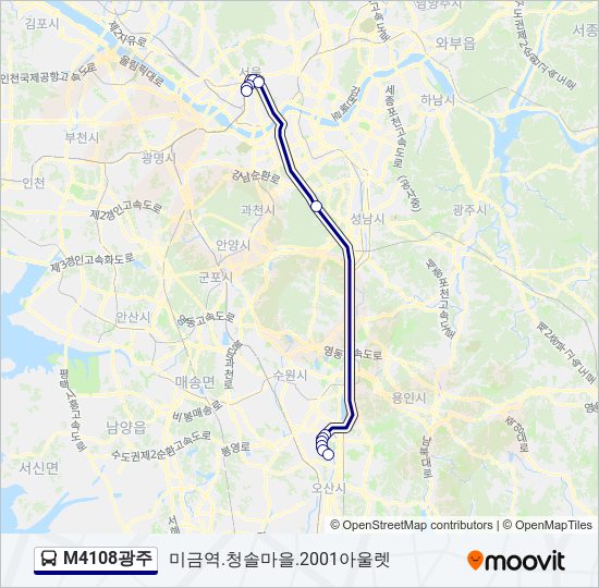 M4108광주 bus Line Map