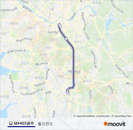 M4403광주 버스 노선 지도