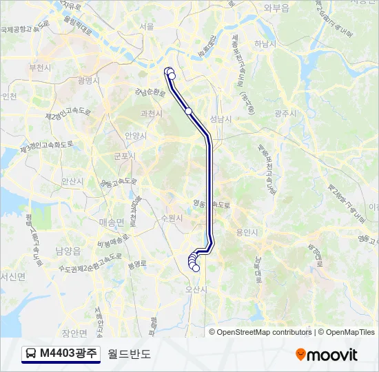 M4403광주 버스 노선 지도