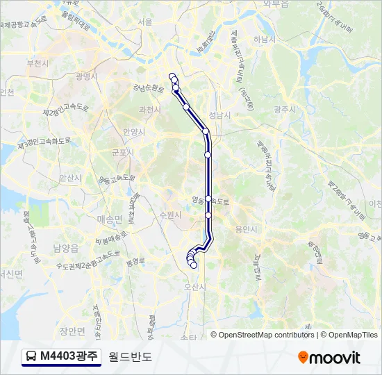 M4403광주 버스 노선 지도
