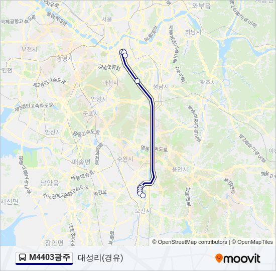 M4403광주 bus Line Map