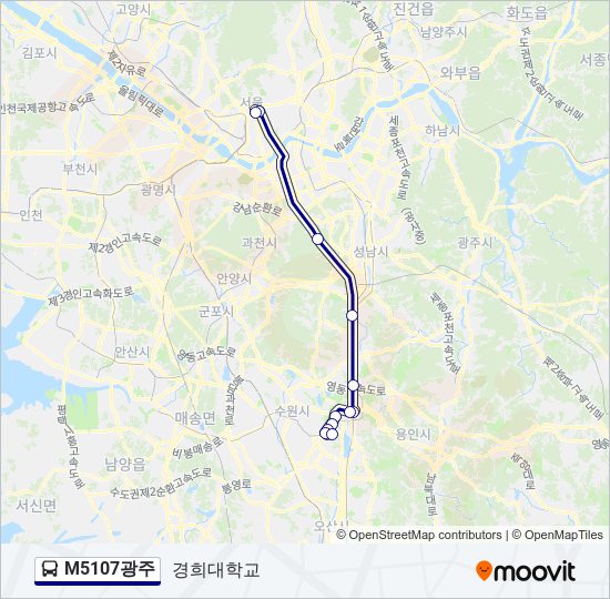 M5107광주 bus Line Map