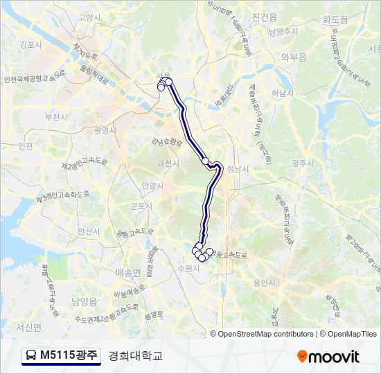 M5115광주 Bus Line Map